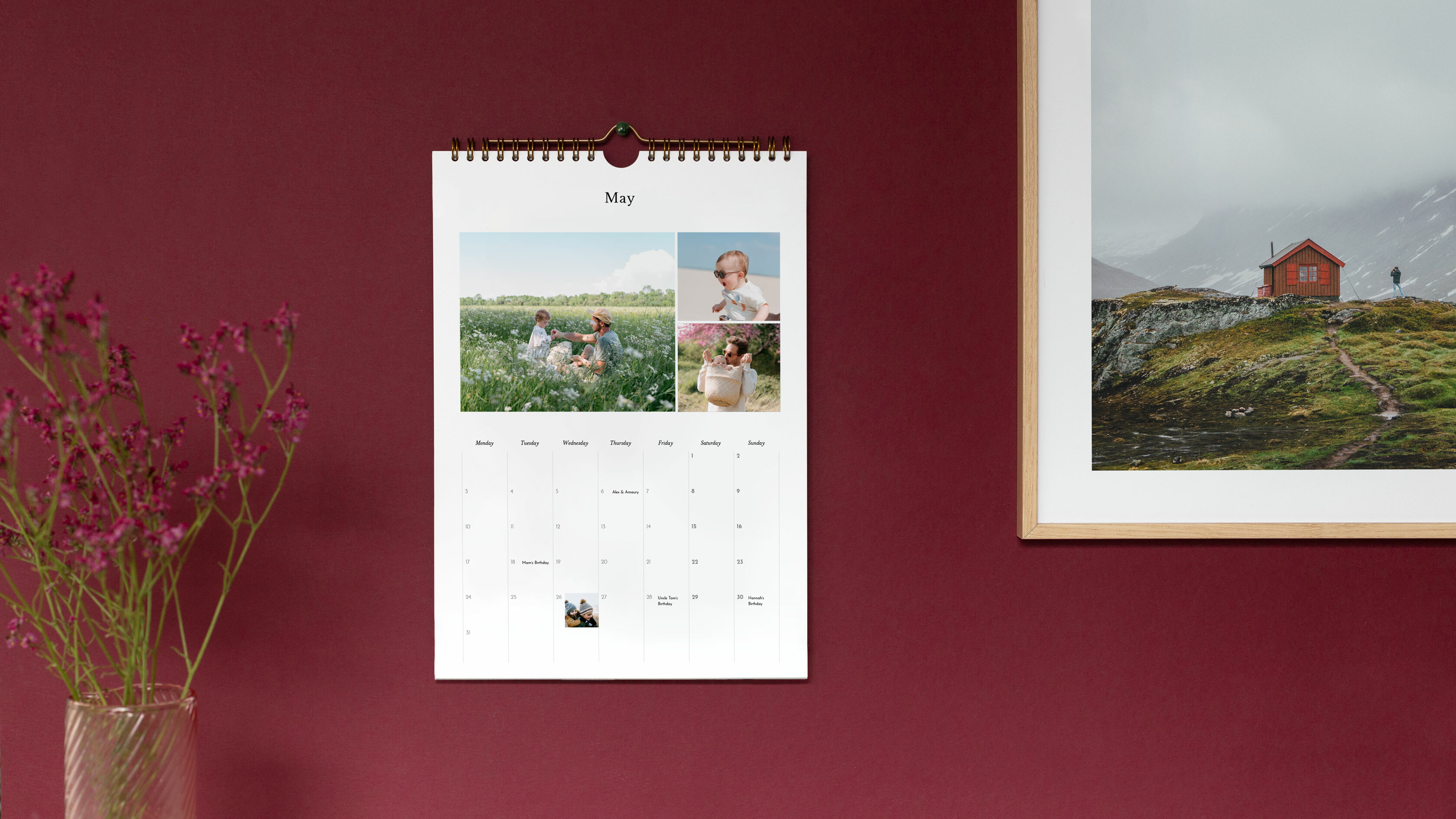 A4 personalised photo calendar at home A4个性化家庭相册
