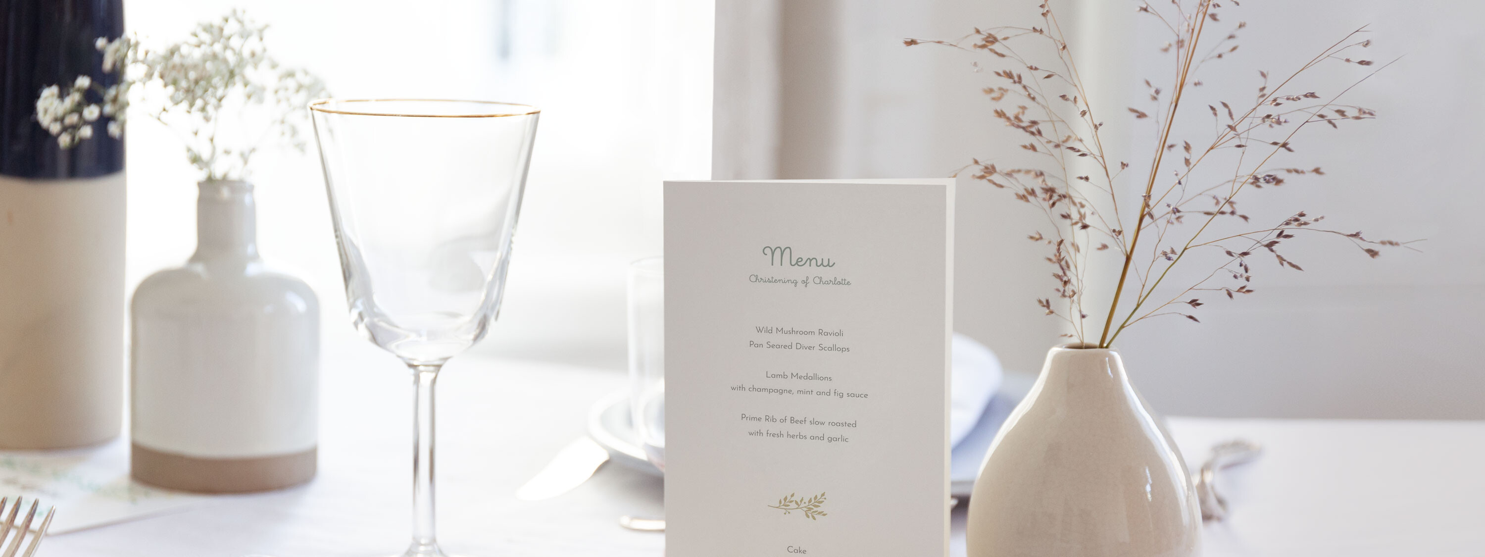 Christening Menus from My Lovely Thing 