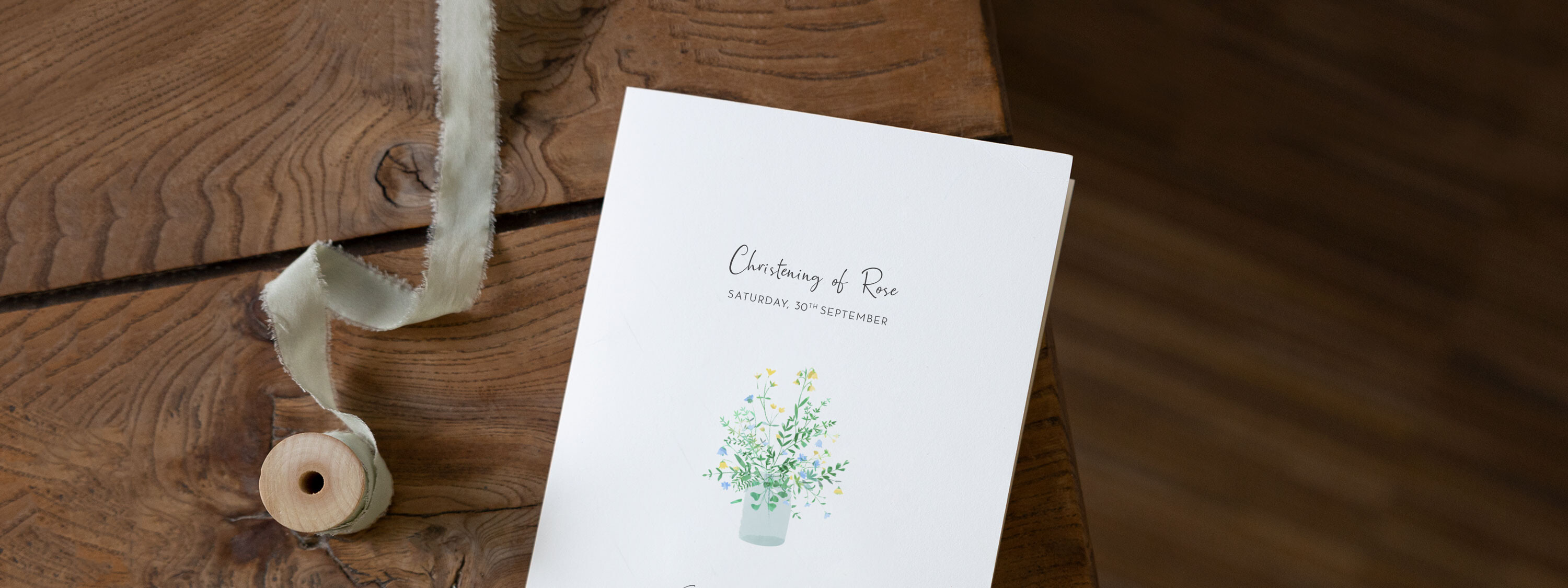 Christening Order of Service Booklets Cover from Bikini sous la pluie 