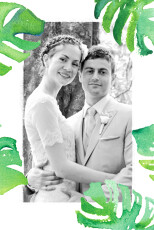 Wedding Thank You Cards Acapulco white & green