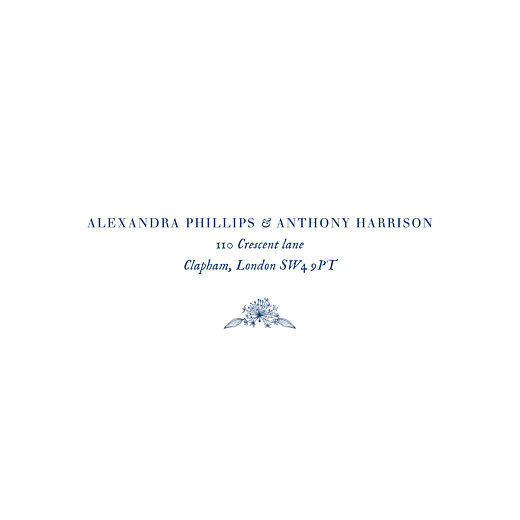 Guest Information Cards Natural Chic (square) Blue - Back Guest Information Cards Natural Chic (square) Blue - Back