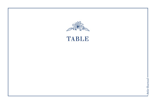 Wedding Table Numbers Natural Chic Blue - Back