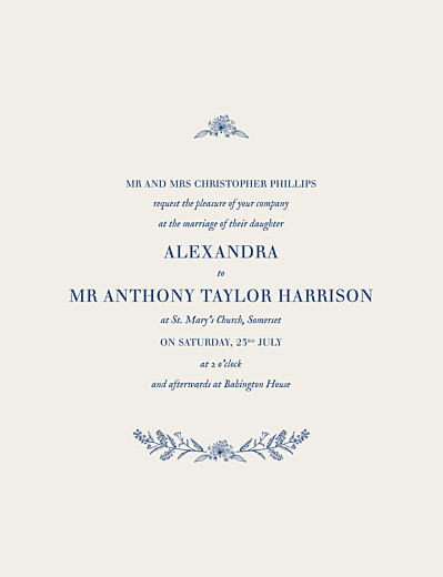 Wedding Invitations Natural chic blue Wedding Invitations Natural chic blue
