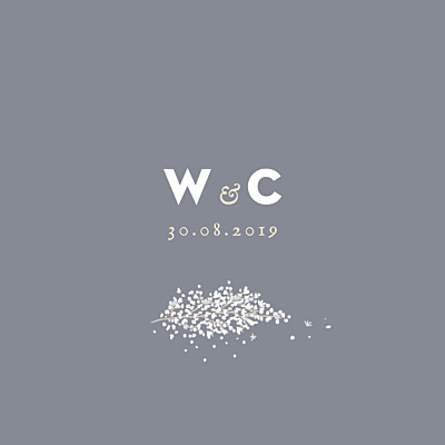 RSVP Cards Baby's breath (square) grey finition RSVP Cards Baby's breath (square) grey finition