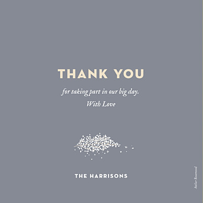 Wedding Thank You Cards Baby's breath grey finition Wedding Thank You Cards Baby's breath grey finition