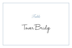 Wedding Table Numbers Chic Border Blue