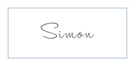 Wedding Place Cards Chic Border Blue