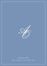 Wedding Order of Service Booklet Covers Chic Border Blue