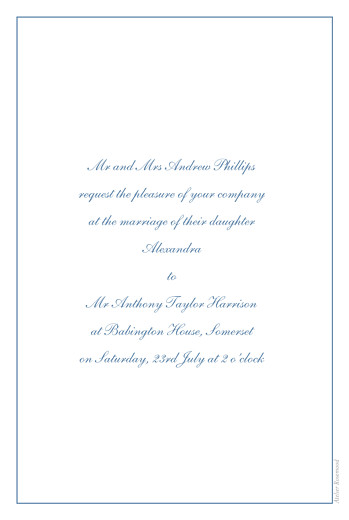 Wedding Invitations Chic border blue Wedding Invitations Chic border blue