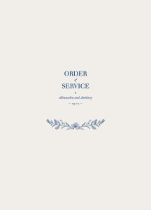 Wedding Order of Service Booklets Natural Chic Blue Wedding Order of Service Booklets Natural Chic Blue