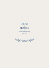 Wedding Order of Service Booklet Covers Natural Chic Blue