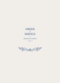 Wedding Order of Service Booklet Covers Natural Chic Blue