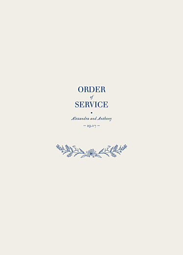Wedding Order of Service Booklets Natural Chic Blue - Page 1 Wedding Order of Service Booklets Natural Chic Blue - Page 1