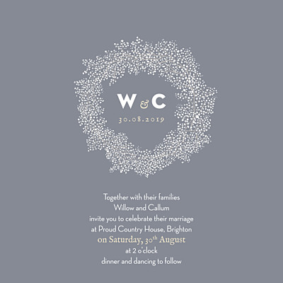 Wedding Invitations Baby's breath (square) grey finition Wedding Invitations Baby's breath (square) grey finition