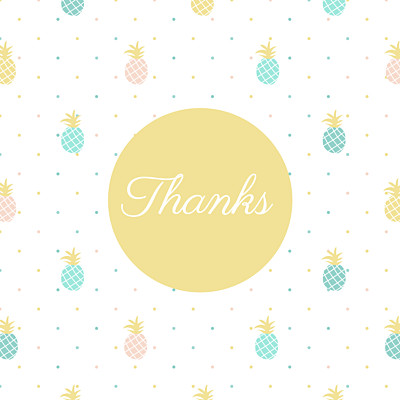 Baby Thank You Cards Pineapple green finition Baby Thank You Cards Pineapple green finition