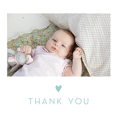 Baby Thank You Cards Lovely heart blue finition Baby Thank You Cards Lovely heart blue finition