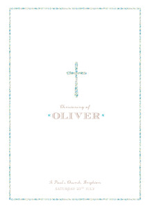 Christening Order of Service Booklets Liberty Cross Blue