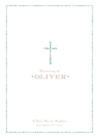 Christening Order of Service Booklets Cover Liberty Cross Blue