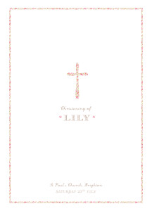 Christening Order of Service Booklets Liberty Cross Pink