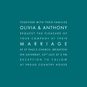 Wedding Invitations Modern peacock blue Wedding Invitations Modern peacock blue
