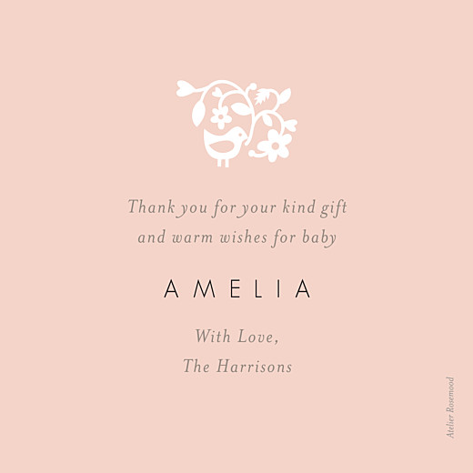 Baby Thank You Cards Pretty Pastel Pink - Front Baby Thank You Cards Pretty Pastel Pink - Front
