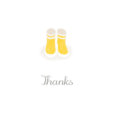 Baby Thank You Cards Wellies yellow finition Baby Thank You Cards Wellies yellow finition