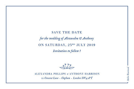 Save The Dates Natural chic blue Save The Dates Natural chic blue