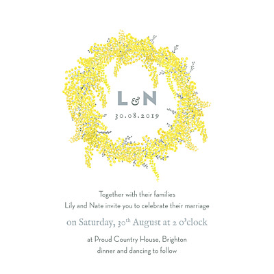 Wedding Invitations Mimosa (square) yellow finition Wedding Invitations Mimosa (square) yellow finition
