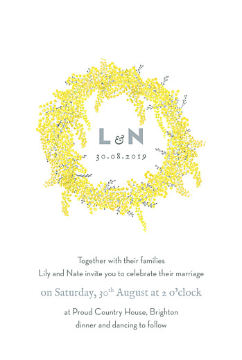 Wedding Invitations Mimosa Yellow - Front