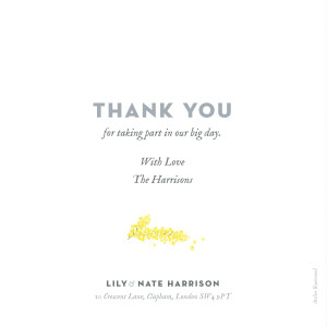 Wedding Thank You Cards Mimosa Yellow