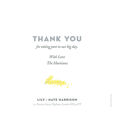 Wedding Thank You Cards Mimosa yellow finition Wedding Thank You Cards Mimosa yellow finition