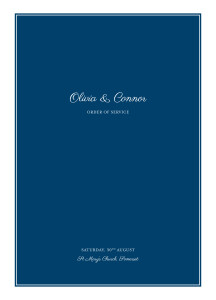 Wedding Order of Service Booklets Chic Navy Blue