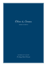 Wedding Order of Service Booklet Covers Chic Navy Blue