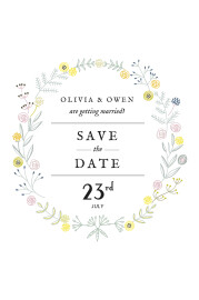 Save The Dates Touch of Floral White