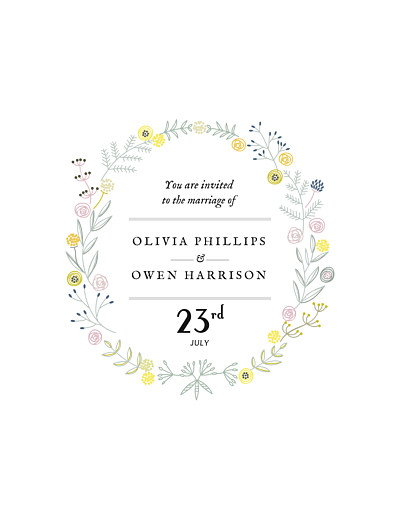 Wedding Invitations Touch of floral white finition Wedding Invitations Touch of floral white finition