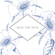 Save The Dates Engraved Chic Blue