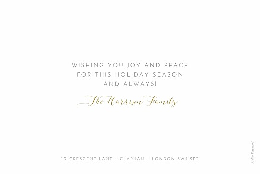 Christmas Cards Holiday Script (3 photos) White - Back