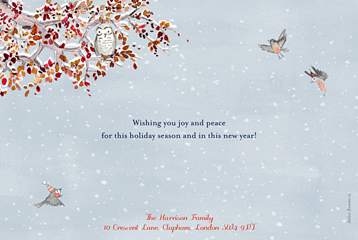 Christmas Cards Winter Storybook Blue - Back