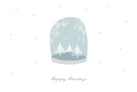 Christmas Cards Snow Globe Blue