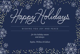 Christmas Cards 2022 Snowflakes Blue