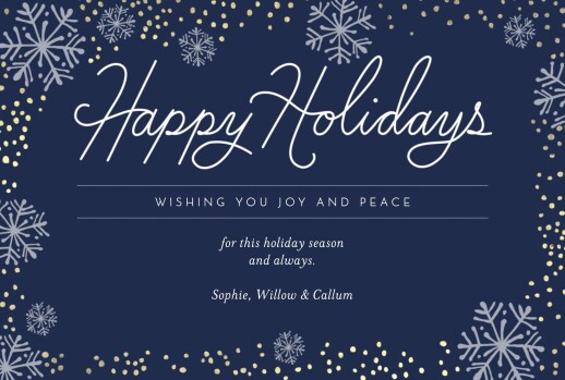 Christmas Cards 2022 Snowflakes Blue - Front