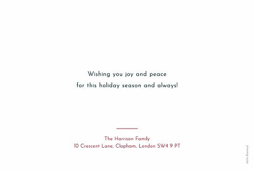 Christmas Cards Holiday Greetings White - Back