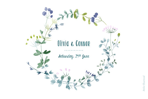 Wedding Table Numbers Watercolour Meadow Pink - Back Wedding Table Numbers Watercolour Meadow Pink - Back