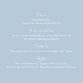 Guest Information Cards Romance White