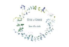 Save The Dates Watercolour Meadow Blue