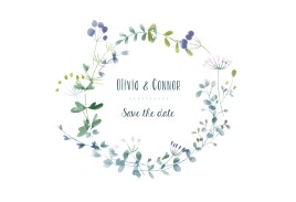 Save The Dates Watercolour Meadow Blue