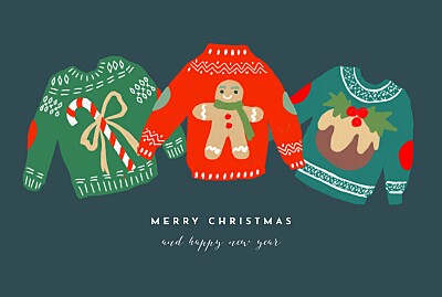 Christmas Cards Christmas jumper blue finition Christmas Cards Christmas jumper blue finition