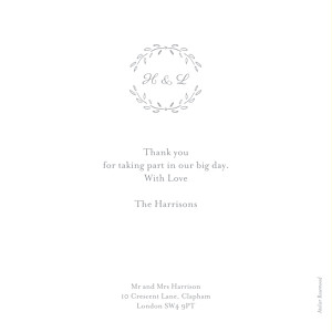 Grey Wedding Thank You Cards Wedding Thank You Cards