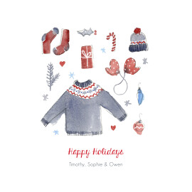 Christmas Cards Warmest Wishes Red Blue