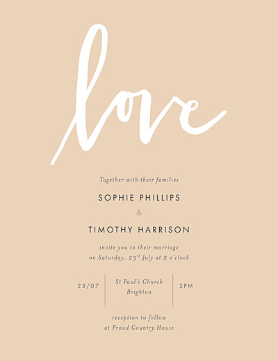 Wedding Invitations Love letters pink finition Wedding Invitations Love letters pink finition